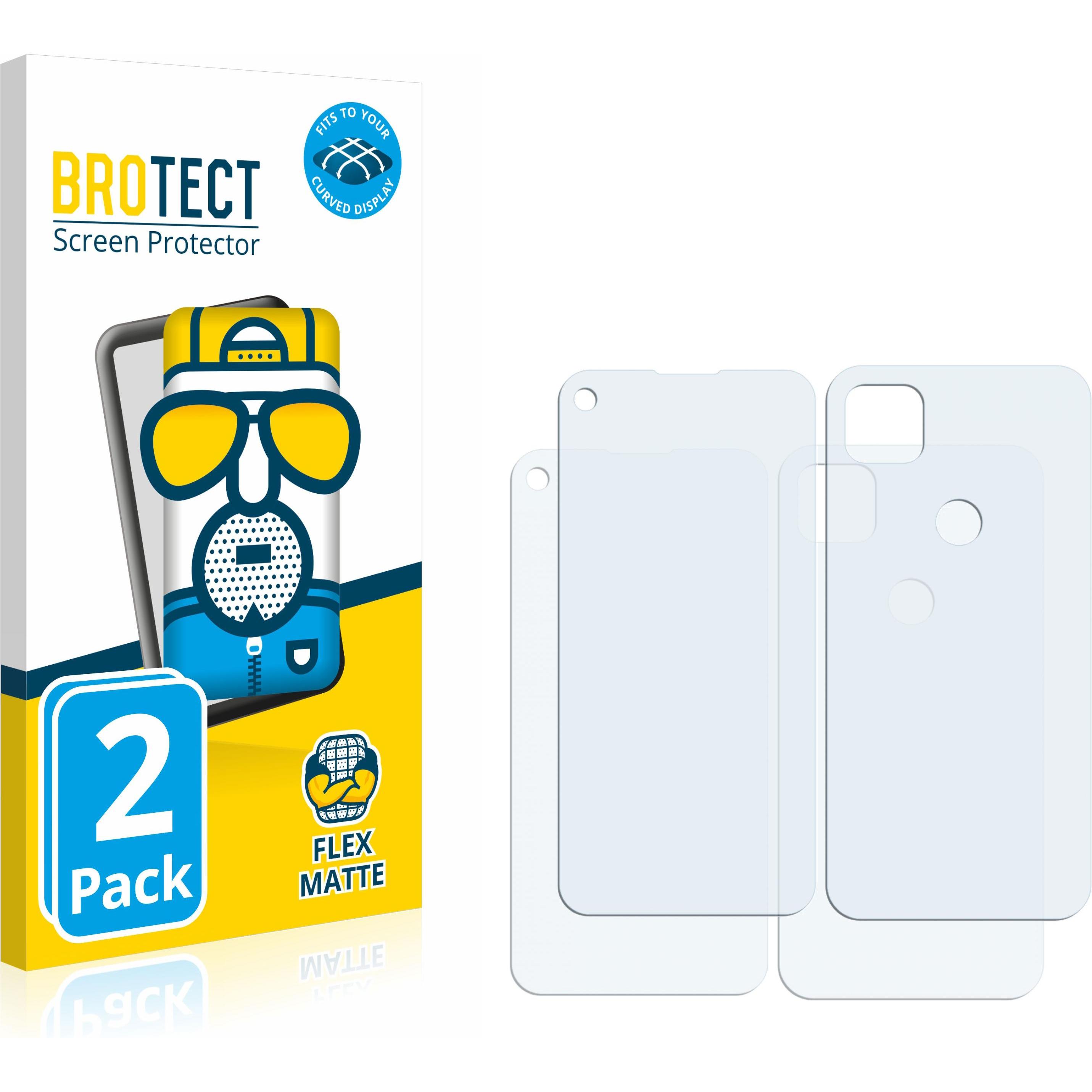 BROTECT Full-Cover Displayschutz Matt (2 Stück, Google Pixel 4a), Smartphone Schutzfolie, Grau