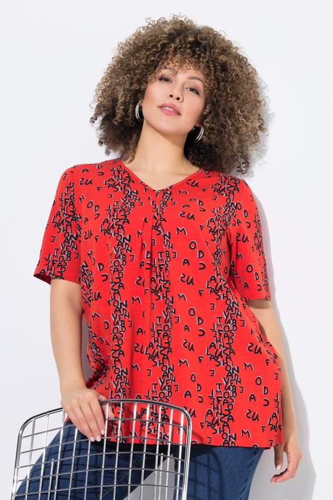 Immagine prodotto Ulla Popken Maglia dal taglio svasato con lettere, scollo a V e mezze maniche (42, 44)