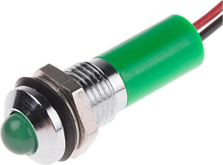 Produktbild RS PRO 8mm vorsteh verchro LED Drähte grü 12VDC