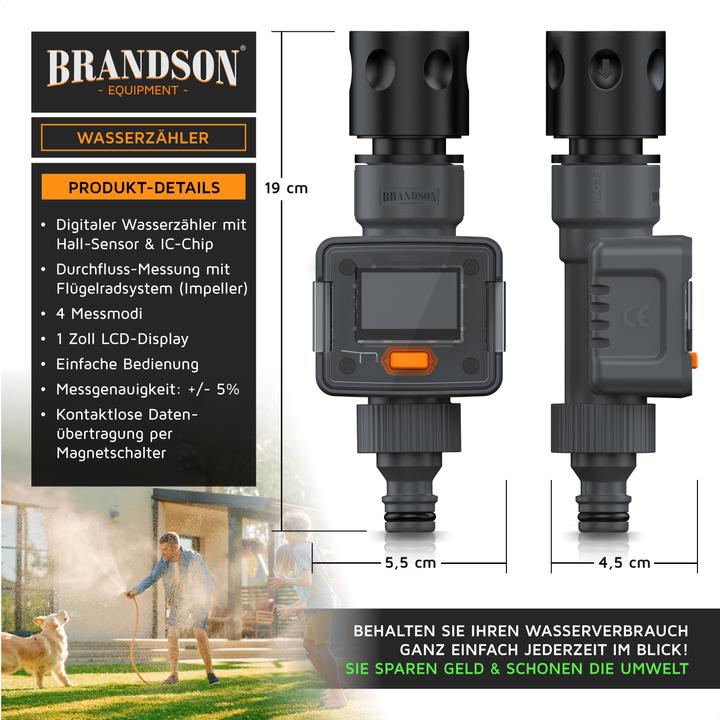 Produktbild Brandson Digitaler Wasserzähler (Bewässerungsuhr)