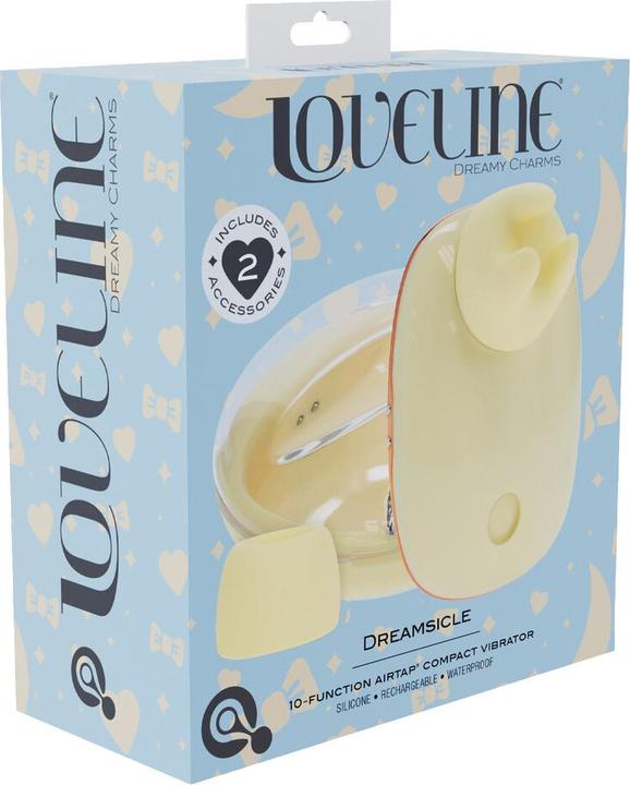 Produktbild Loveline Dreamsicle - Compact AirTap Vibrator with Two Head Attachments - Yellow