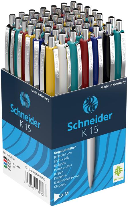 Actual product image Schneider Automatic fountain pen K 15, 0.5 mm, casing in various colours, blue (colour assorted, 50x)