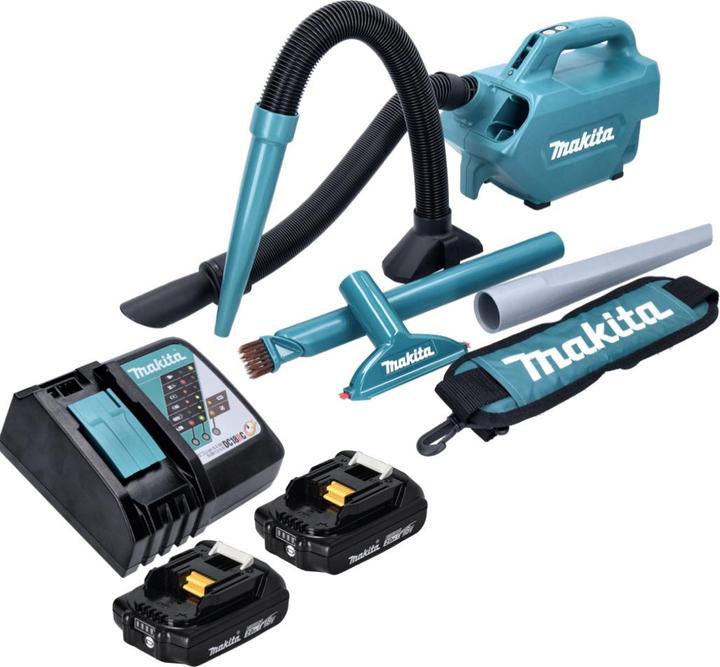Actual product image Makita DCL 184 RA Aspirateur sans fil 18 V - 54 mbar - 0,5 l + 2x Batteries 2,0 Ah + Chargeur