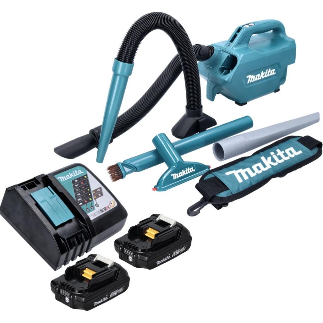 Thumbnail - Makita DCL 184 RA Akku Staubsauger 18 V 54 mbar 0,5 l + 2x Akku 2,0 Ah + Ladegerät, Staubsauger