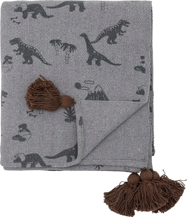 Actual product image Bloomingville Bongo Throw, Blue, Recycled Cotton (160 x 130 cm)