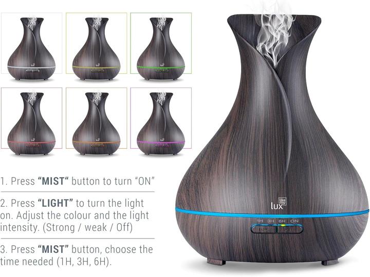 Produktbild Likemylux Ultraschall Aroma Diffuser mit LED-Licht (400 ml)