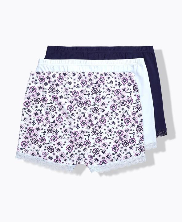Produktbild Ulla Popken Pantys, 3er-Pack, Muster/einfarbig, Spitzenkante (50, 52)