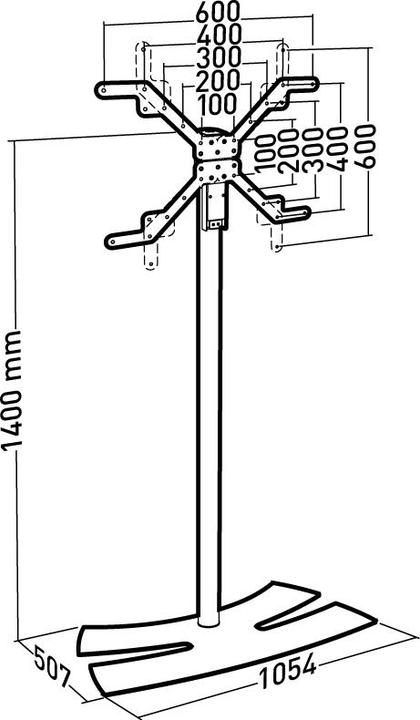 Actual product image Erard LUX-UP 1400XL Display Stand 40-85 inch, white (50 kg)