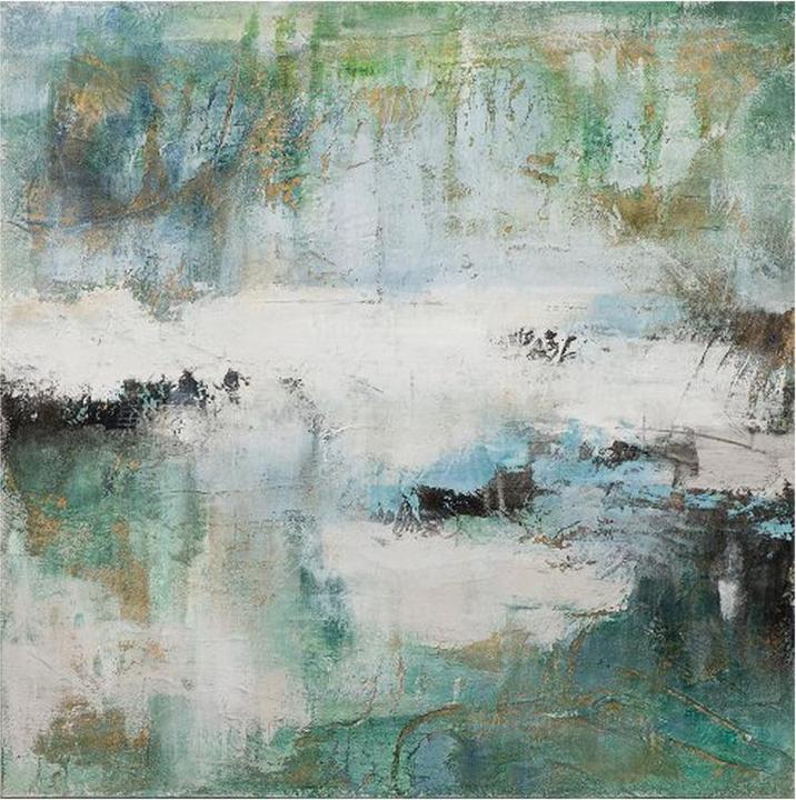 Produktbild Schubiger Farbkomposition in Weiss und Jadegrün 3 (70 x 70 cm)