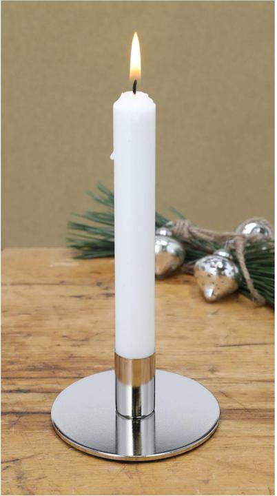 Produktbild Novaliv 4er-Set Stabkerzenhalter SILBER Weihnachtsdekoration candle holder 10x5cm Metall