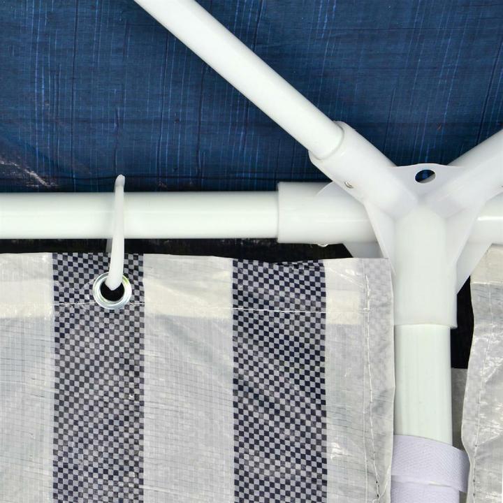 Produktbild VCM Pavillon Partyzelt blau 3x6m PE 110g/m² Gartenzelt Festzelt Eventzelt Marktzelt (600 cm, 600 cm)