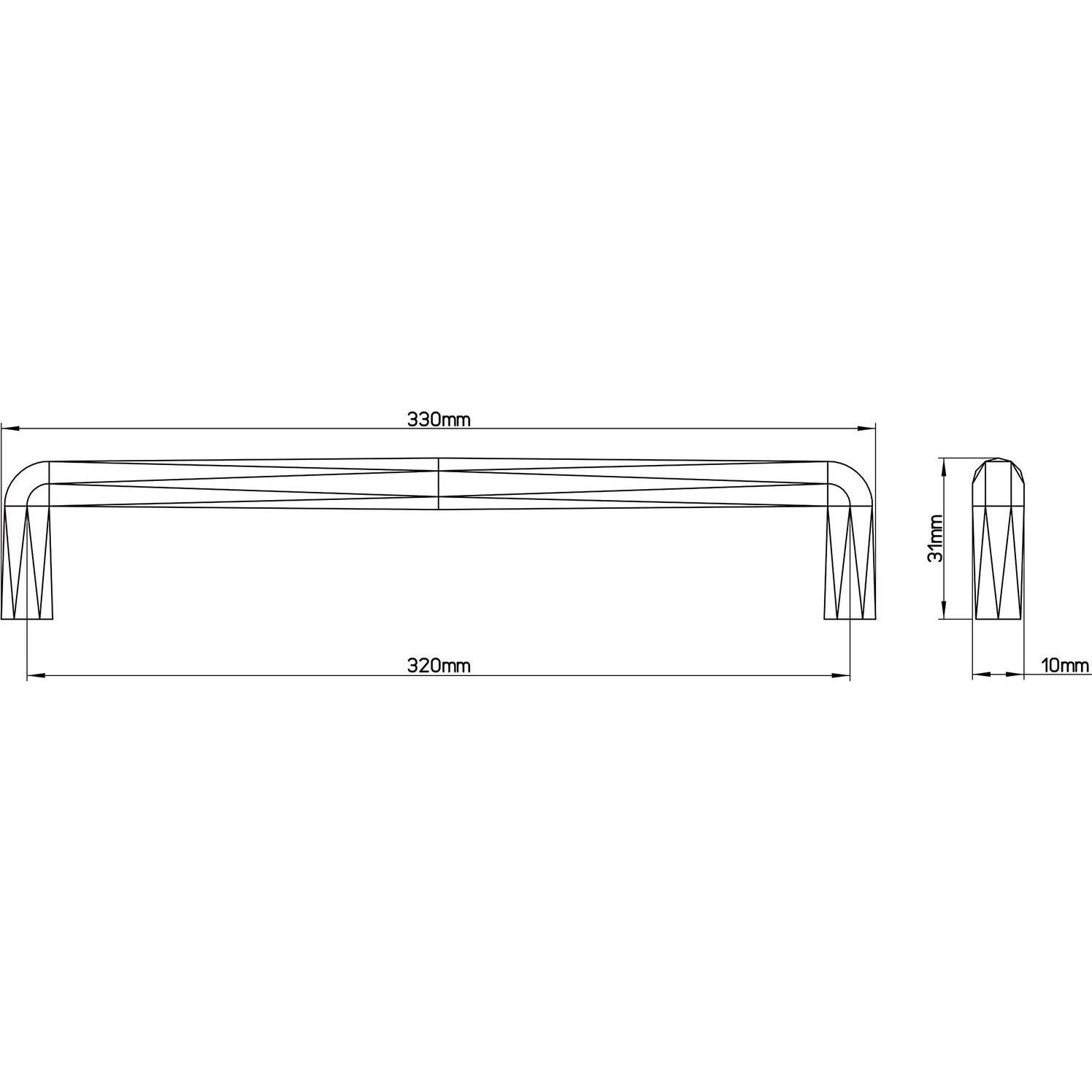 Thumbnail - Siro, Möbelgriff, Griff Baber LA 320 mm, Breite 330 mm, eisenfärbig gebürstet matt