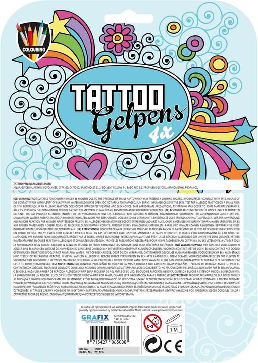Actual product image Grafix Tattoo Gel Pens, 4 pieces