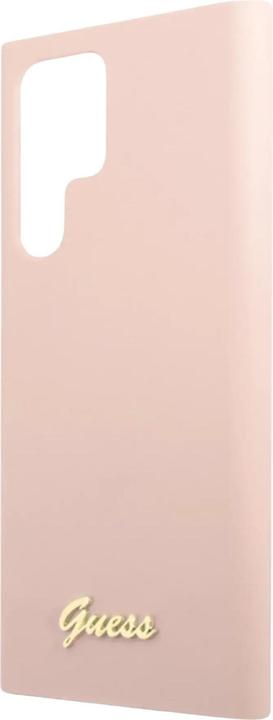 Produktbild Guess Silicone Script Metal Logo Case für Samsung Galaxy S23 Ultra - pink (Samsung Galaxy S23 Ultra)