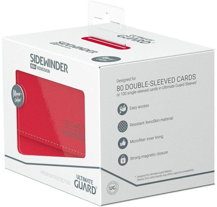 Actual product image Ultimate Guard Card Box XenoSkin Sidewinder Monocolor 80+ Red