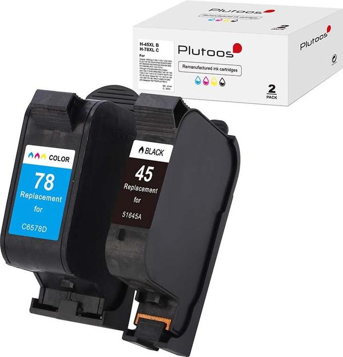 Actual product image Plutoos HP 45XL HP 78XL Cartridges XXL compatible, set of 2 BK+CL (CL, FC)