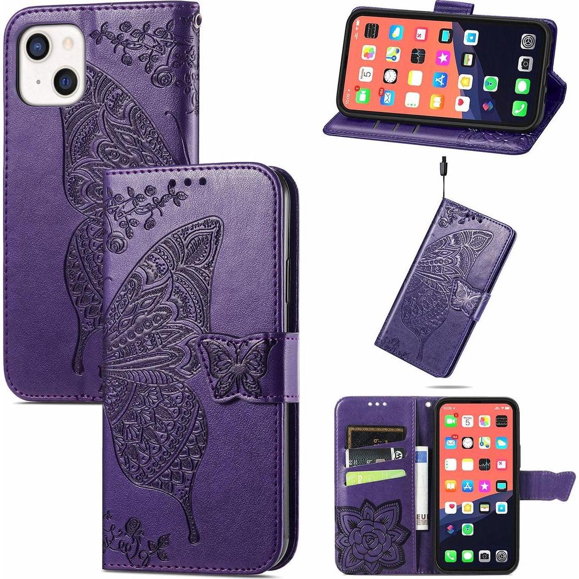 Thumbnail - König Design Hülle Handy Schutz für Apple iPhone 13 mini Case Cover Tasche Etuis Violett Neu (Apple iPhone 13 mini), Sma...