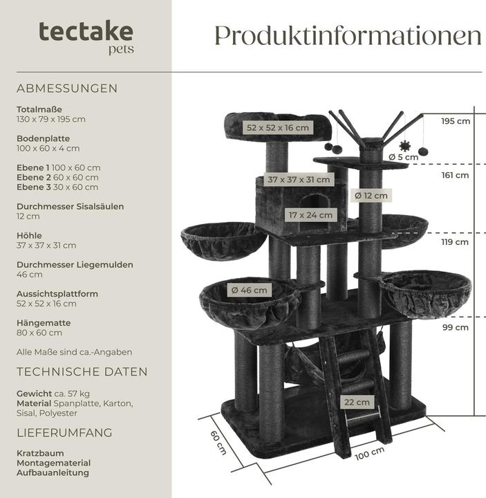 Produktbild tectake Gismo (195 cm, Black)