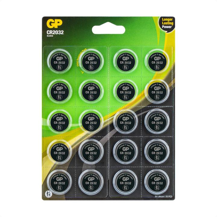 Productafbeelding GP Batteries CR2032 (20 Pcs., CR2032, 220 mAh)