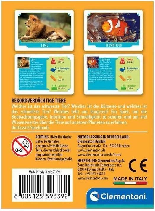 Produktbild Clementoni Rekordverdächtige Tiere (Deutsch)