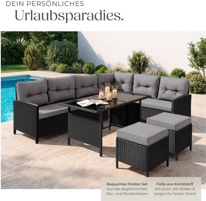 Produktbild tectake Rattan Lounge Barletta