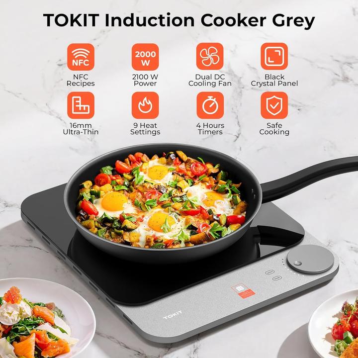 Produktbild Tokit Induzione automatica rilevamento pentole 2100 W comando singolo sottile sous-vide antigraffio