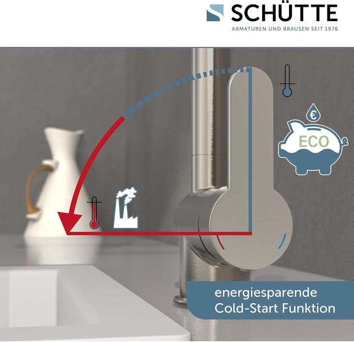Actual product image Schütte Kitchen tap LONDON sink mixer stainless steel look Pull-out swivelling 79705