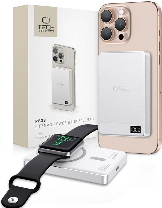 Immagine prodotto Tech-Protect Powerbank PB33 LifeMag MagSafe 5000mAH - silver (5000 mAh)