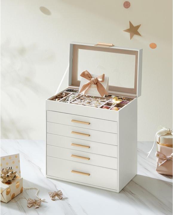 Actual product image Songmics Schmuckhalter 6 Ebenen Weiss