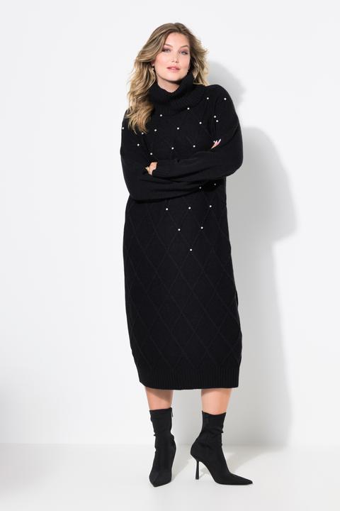 Produktbild Miamoda Strickkleid, Rhombenstruktur, Zierperlen, Langarm (50, 52)