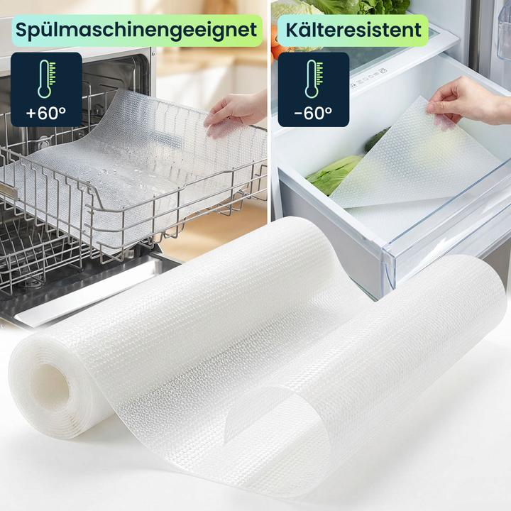 Produktbild Ideoon 4er Set Antirutschmatte Schublade 50x150cm – Vielseitige Einlegematten für Kühlschrank, Küche