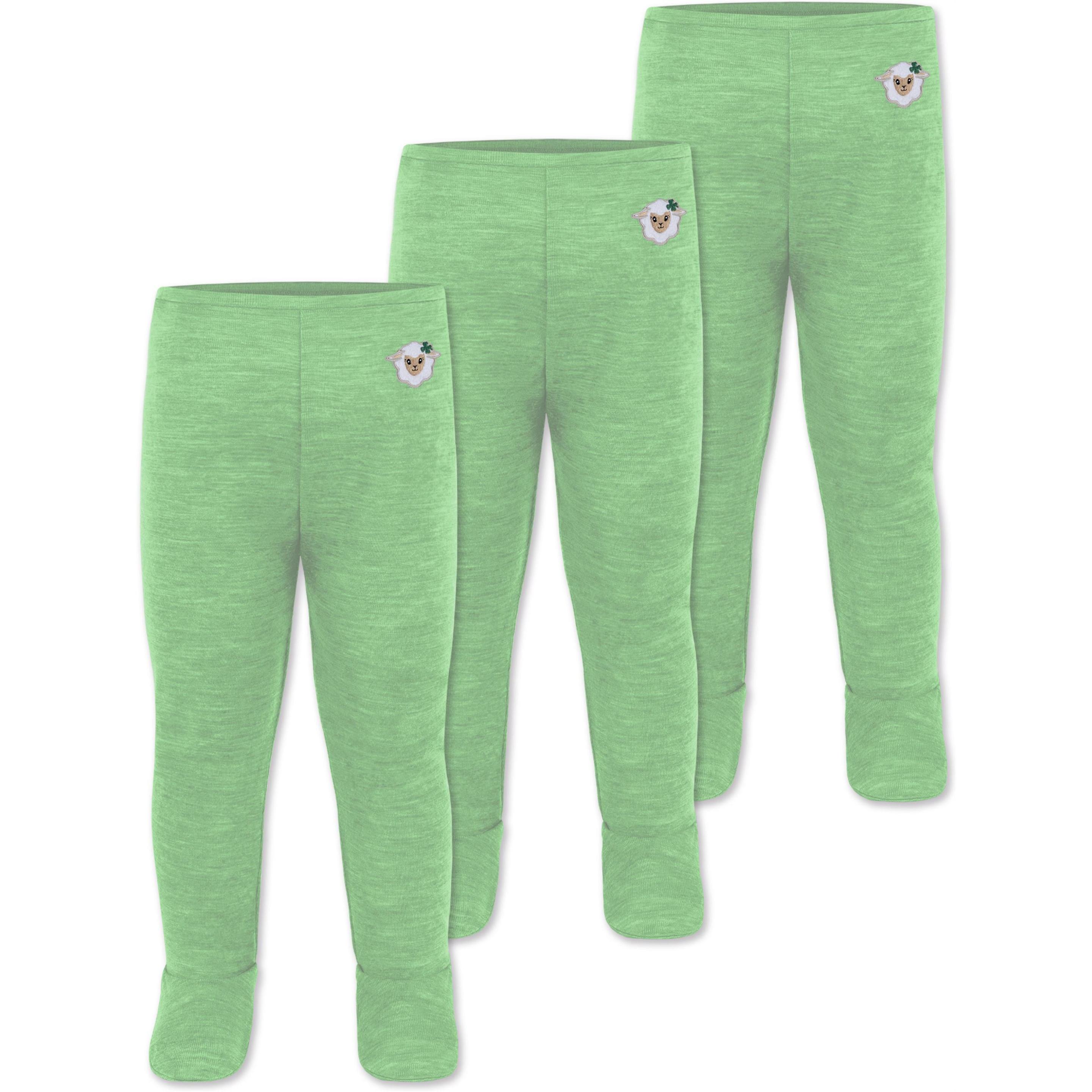 Normani, Herren, Hosen, 3er Pack Baby Merino Hose mit Füssen - 9541, Grün, (86)