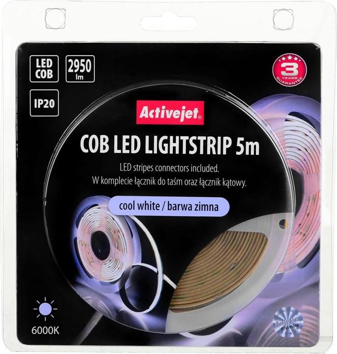 Image du produit Activejet AJE-COB zim LED Strip Lampe à bande universelle Indoor (Blanc froid, 500 cm, Intérieur)