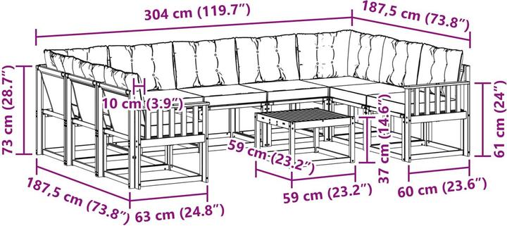 Produktbild vidaXL Gartenmöbel Set