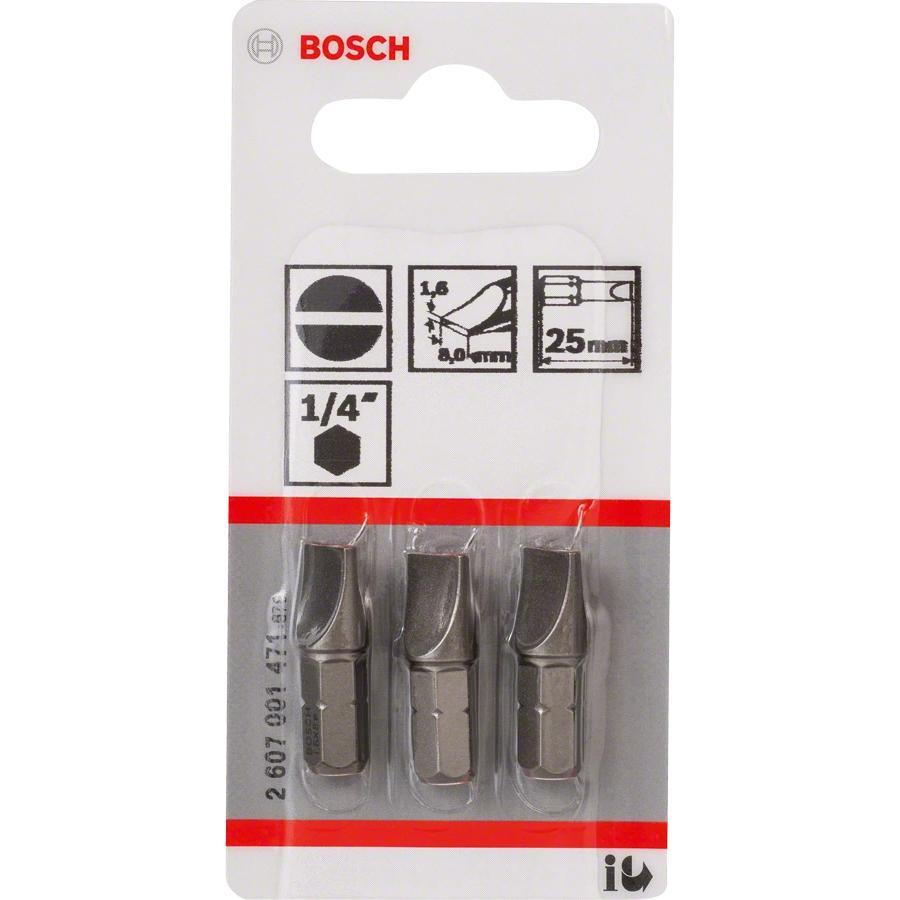 Thumbnail - Bosch Professional Zubehör, Bits, Schrauberbit Extra-Hart S 1,6 x 8,0, 25 mm, 3er-Pack (SL8)