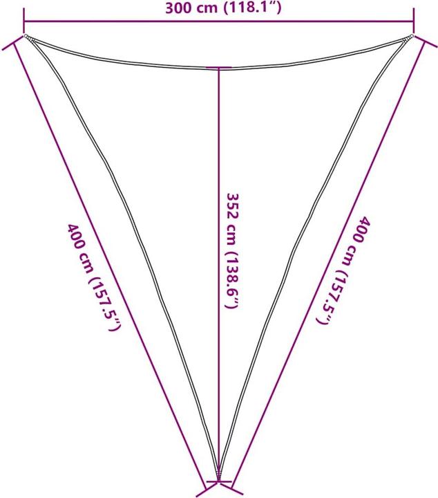 Image du produit vidaXL Sonnensegel (3 x 4 x 4 m)