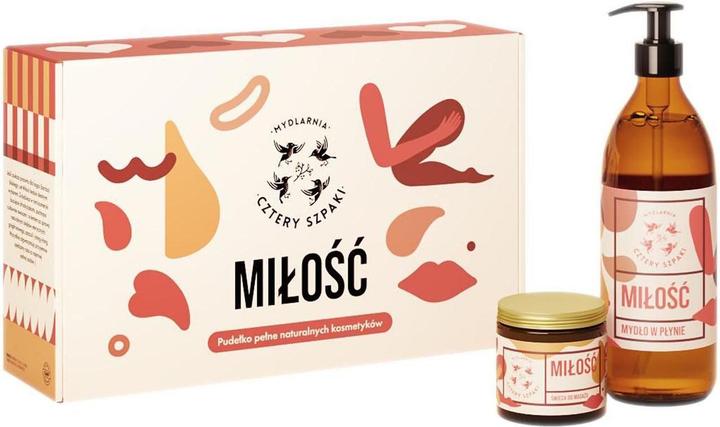 Immagine prodotto Mydlarnia Cztery Szpaki SET Miłość mydło w płynie 500ml + świeca do masażu 120ml (Set per la cura del corpo)