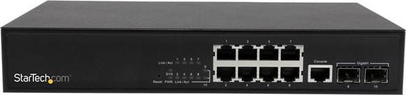Image du produit StarTech 10 Port L2 Managed Gigabit Ethernet Switch with 2 open SFP slots - Switch réseau montable en ra... (8 Ports)
