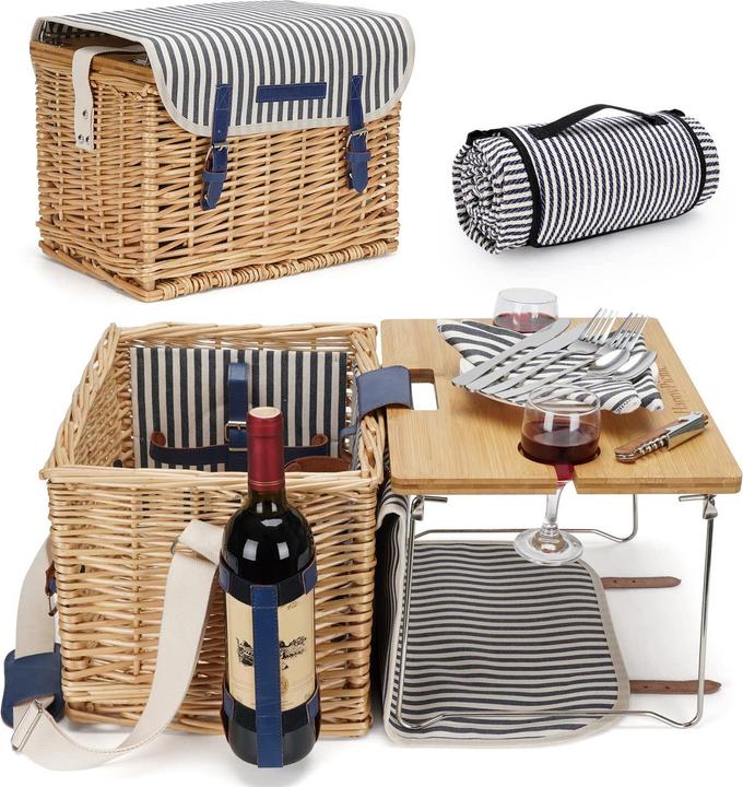 HappyPicnic Wicker picnic basket