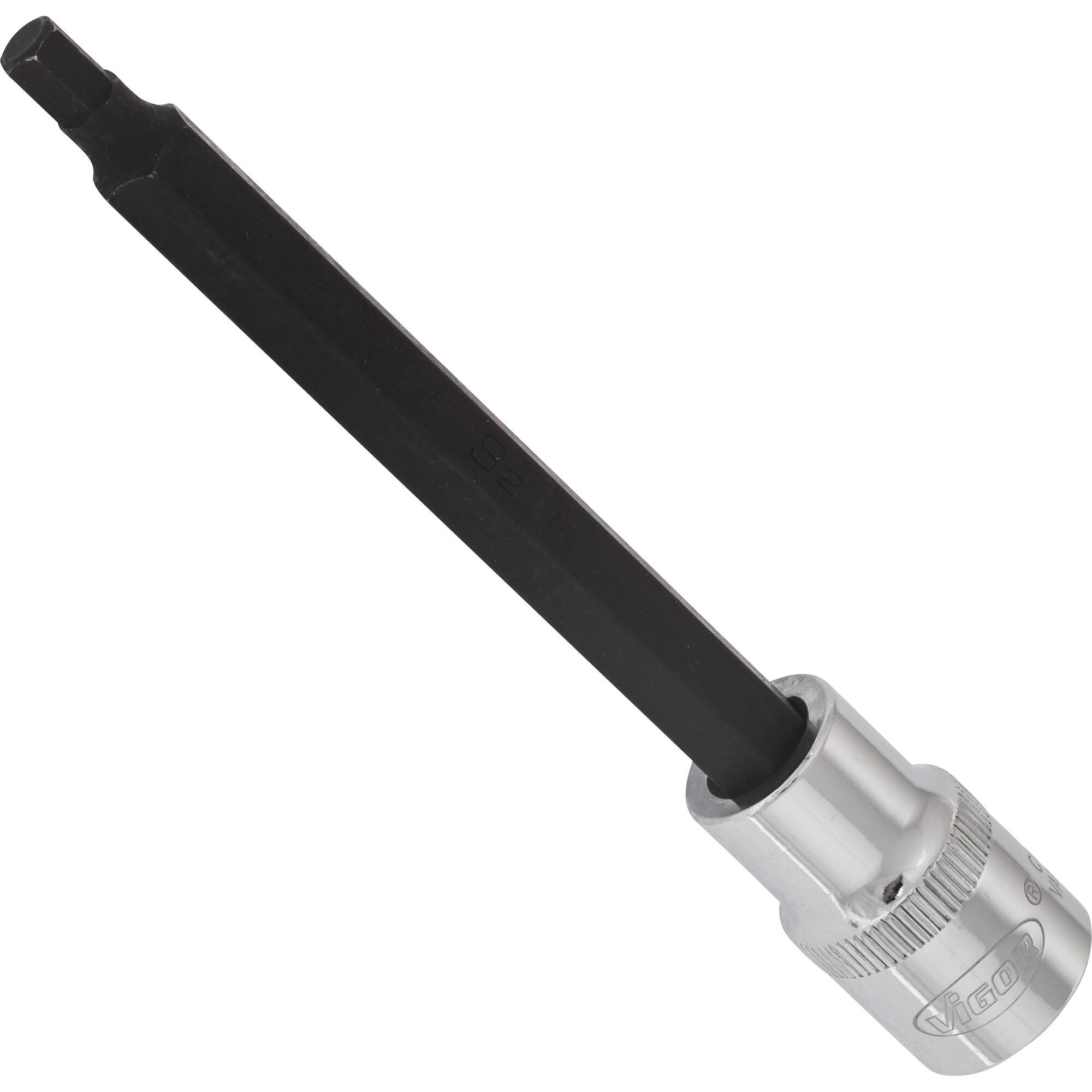 Vigor, Steckschlüssel + Stecknuss, Innensechskant Schraubendreher-Einsatz ∙ V2081 ∙ Vierkant12,5 mm (1/2 Zoll) ∙ Innen S...
