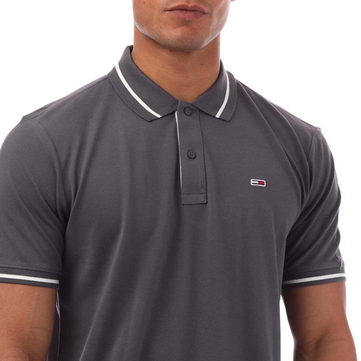 Actual product image Tommy Jeans Mens Tipped Regular Polo Shirt (L)