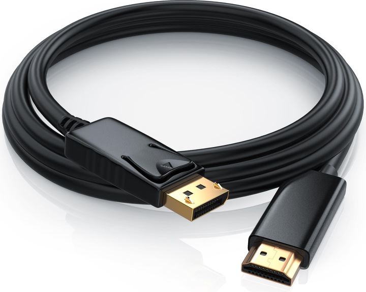 Produktbild CSL DisplayPort auf HDMI Kabel - DP zu HDMI - High Speed inkl. Audio-Übertragung | 1080p Full HD (5 m, DisplayPort, HDMI)