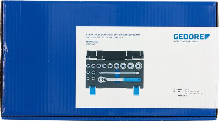 Produktbild Gedore 19 DMU-20 Steckschlüssel-Satz (32 mm, 19 mm, 12 mm, 24 mm, 14 mm, 22 mm, 16 mm, 23 mm, 10  mm, 21 mm, 18 mm, 27 mm, 31 mm, 17 mm, 11 mm, 15 mm, 26 mm, 30 mm, 28 mm, 29 mm, 13 mm, 20 mm, 25 mm)