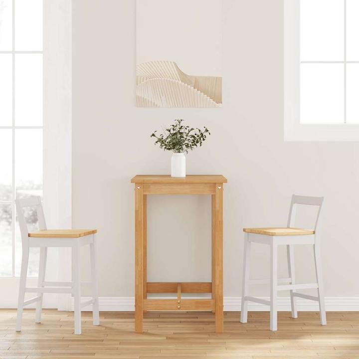 Image du produit VidaXL Tabouret de bar 2 pcs. Blanc Bois massif Hévéa