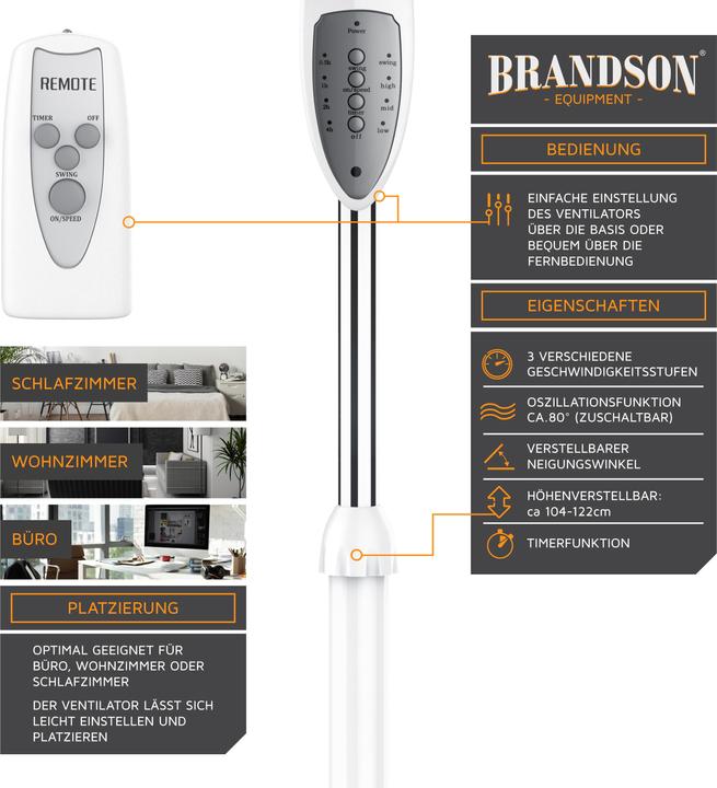 Actual product image Brandson Floor fan with 42cm Ø (44 dB)
