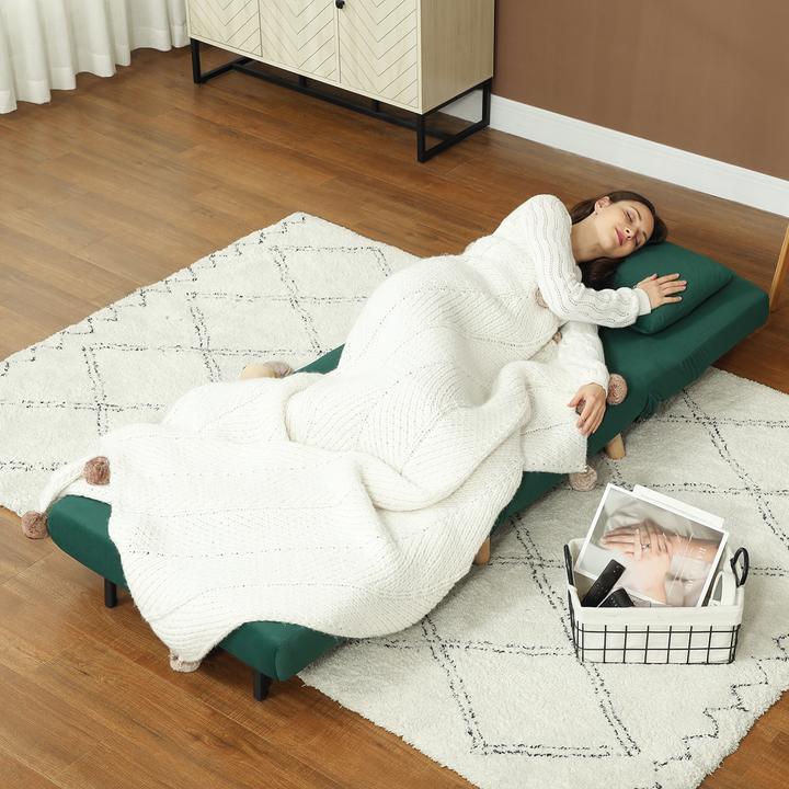 Produktbild Homcom Schlafsessel Polyester, Stahl Dunkelgrün