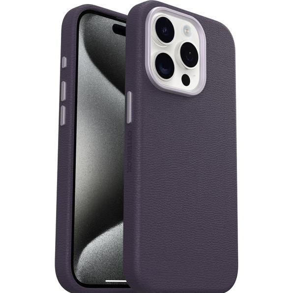 OtterBox Symmetry Cactus Leather mit MagSafe (Apple iPhone 15 Pro), Smartphone Hülle, Violett