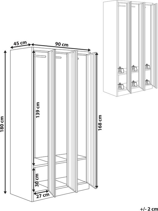 Actual product image Beliani Athlete (90 x 45 x 180 cm)
