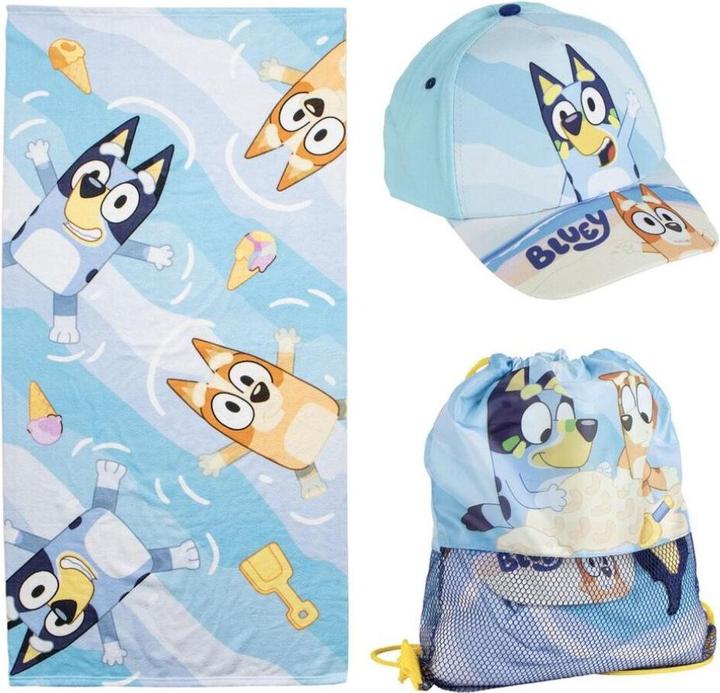 Actual product image Cerdá Bluey set towel + bag + cap