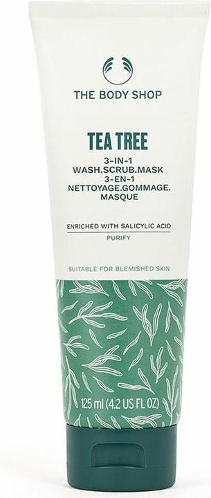 The Body Shop Tea Tree 3-en-1 Nettoyant, Gommage et Masque pour le visage (125 ml)